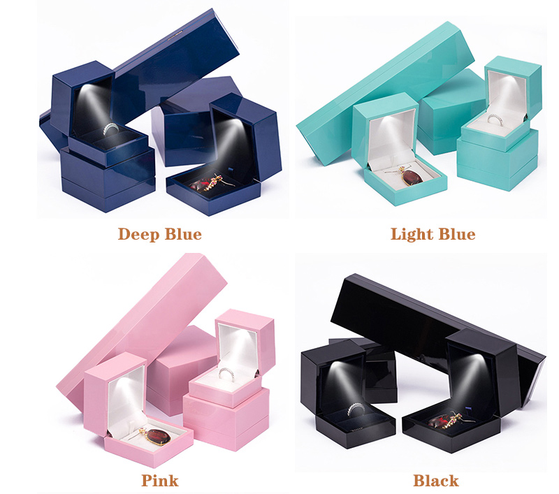 JPB018 black plastic ring jewelry boxes