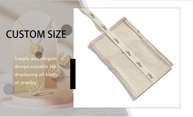 JPF047 Linen jewelry pouch