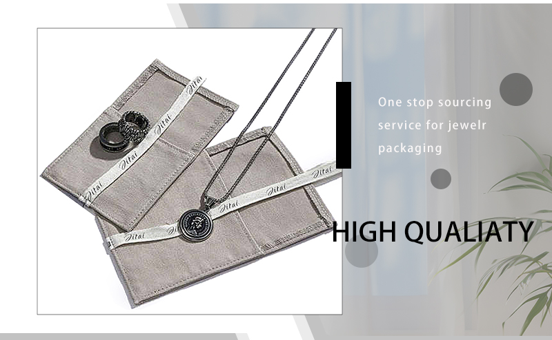 JPF047 Linen jewelry pouch