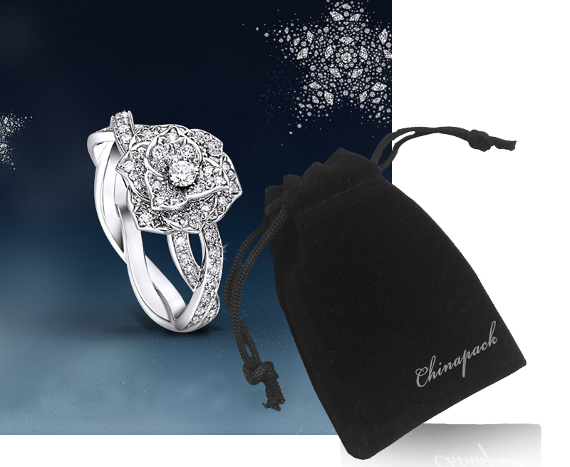 JPD005 black jewellery drawstrings pouch