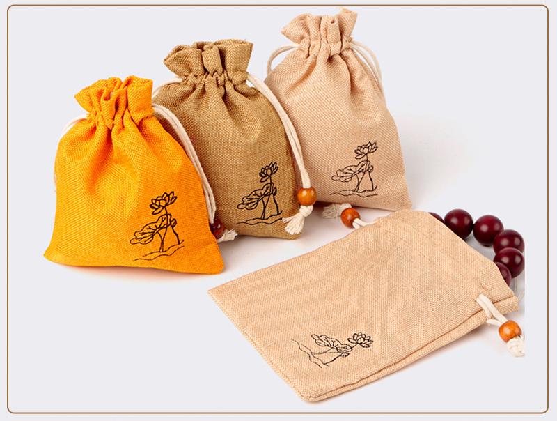 JPD025 linen jewellery drawstring pouch