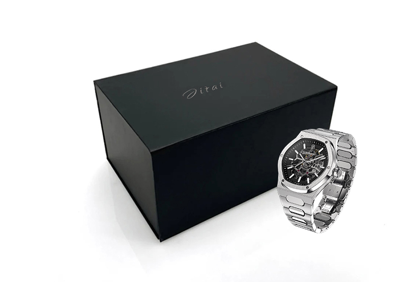 WPP016 black watch box with drawer